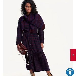 Tommy Hilfiger played maxi dress, blue red XS 0